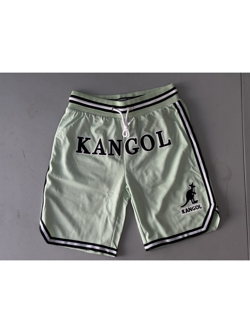 New Kangol Basketball Shorts Mens Size Medium Light Green BNWT Tags